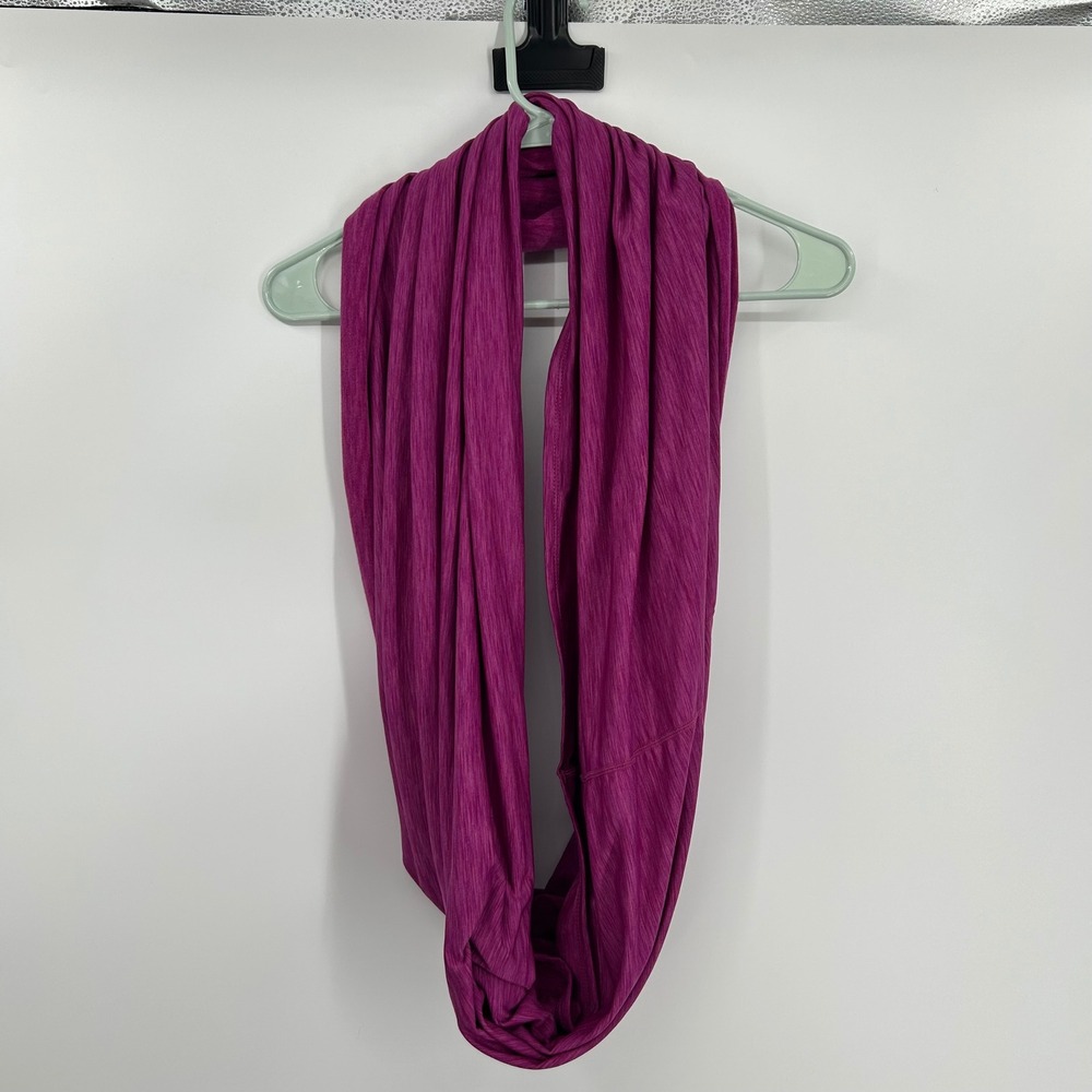 Apana Womens Purple Space Dye Infinity Scarf Athletic Yoga Activewear Loop Scarf